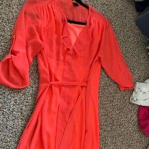 Windsor Belted Coral Dress Size S